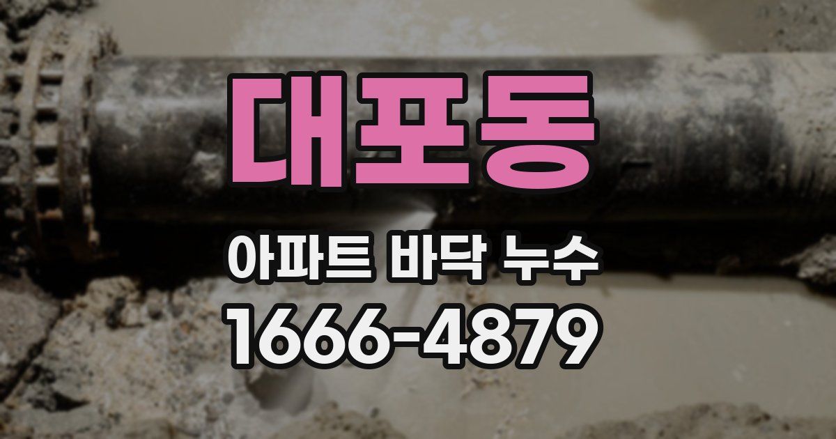 대포동 아파트 바닥 누수
