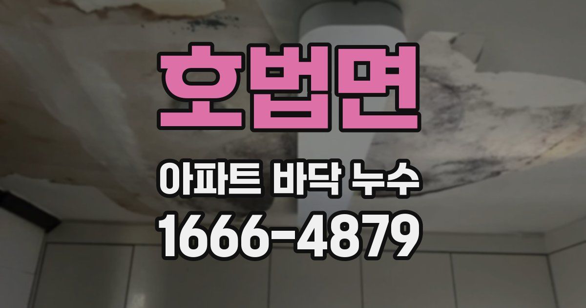 호법면 아파트 바닥 누수