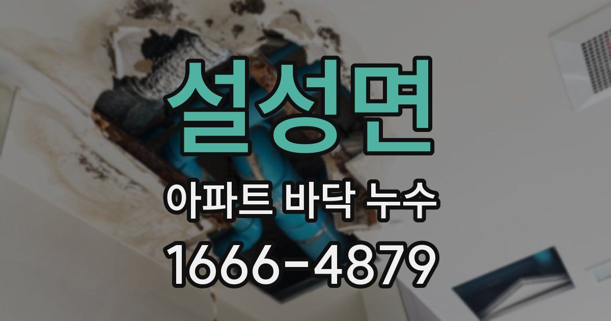 설성면 아파트 바닥 누수