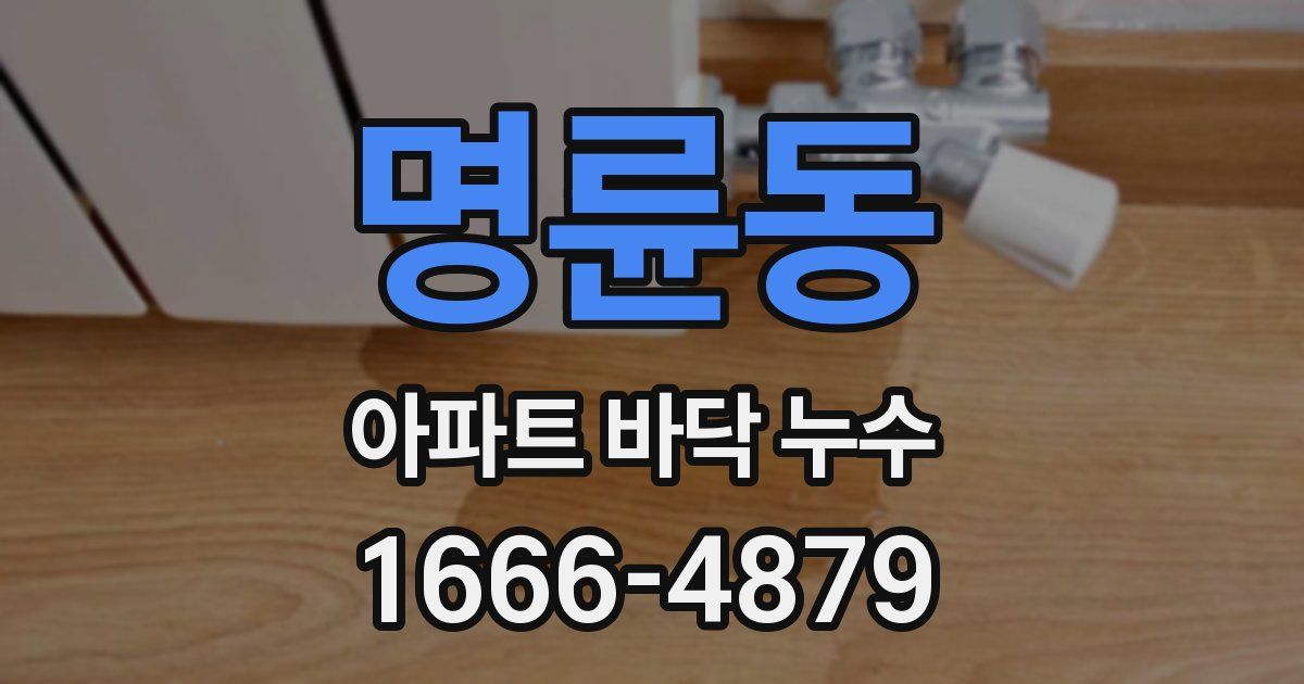명륜동 아파트 바닥 누수