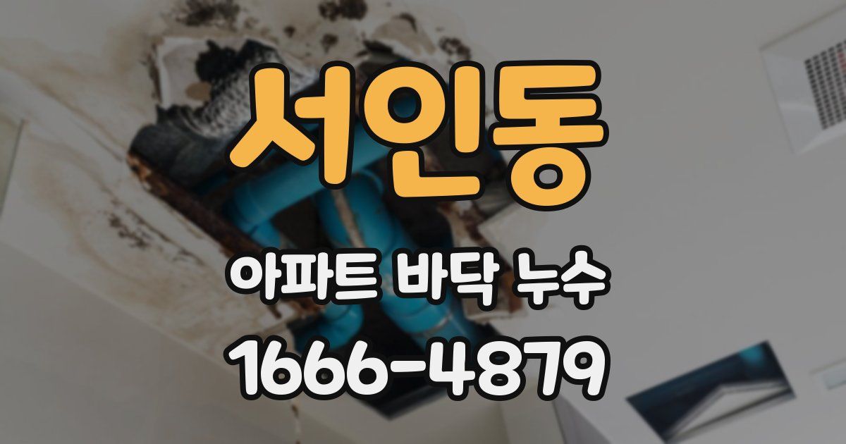 서인동 아파트 바닥 누수