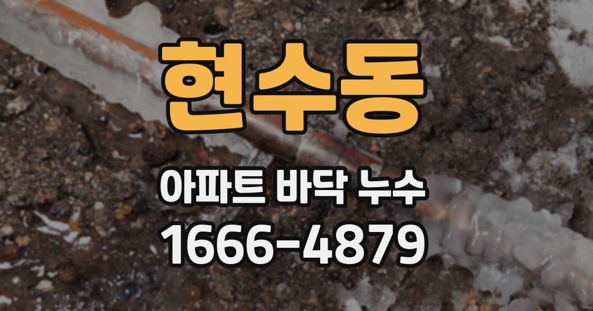현수동 아파트 바닥 누수