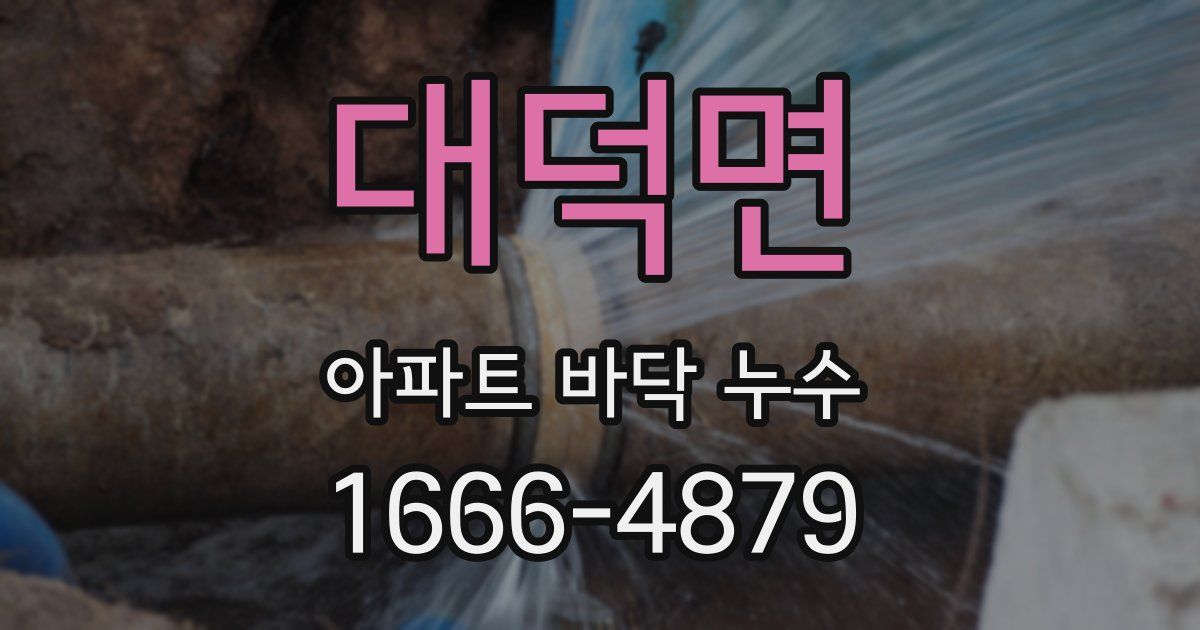 대덕면 아파트 바닥 누수