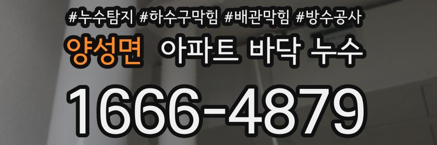 양성면 아파트 바닥 누수