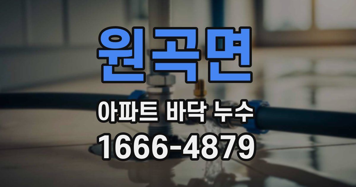 원곡면 아파트 바닥 누수