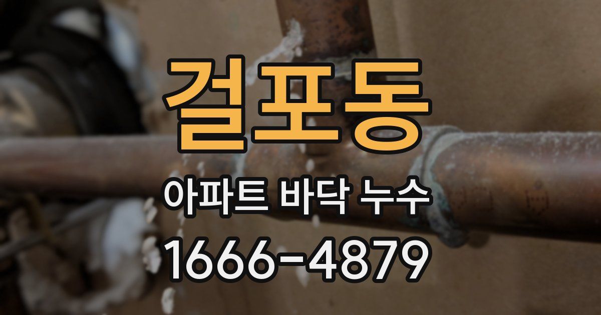 걸포동 아파트 바닥 누수
