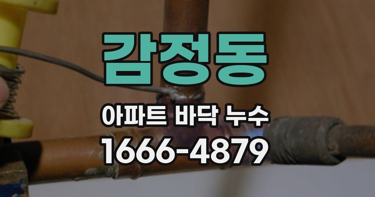 감정동 아파트 바닥 누수