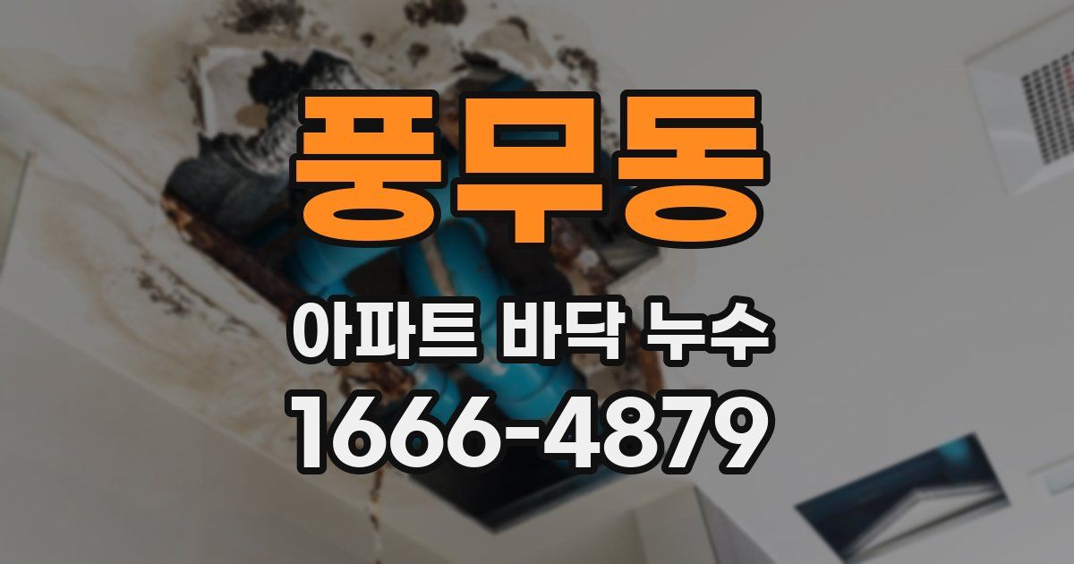 풍무동 아파트 바닥 누수