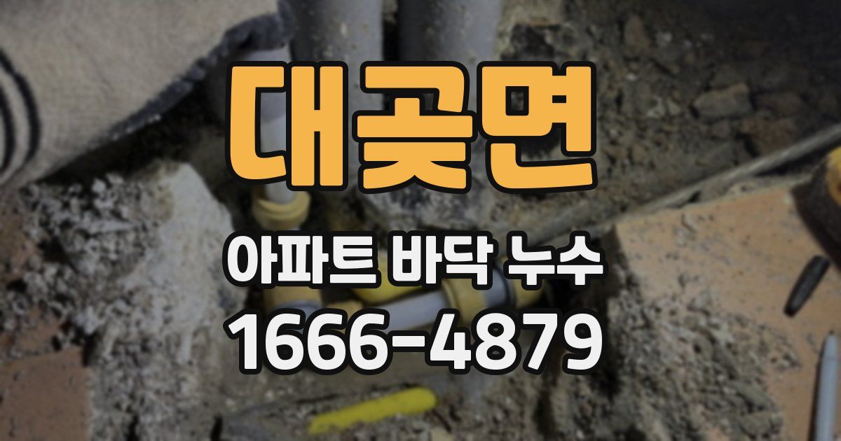 대곶면 아파트 바닥 누수