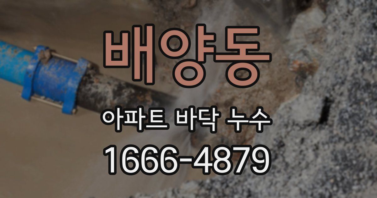 배양동 아파트 바닥 누수