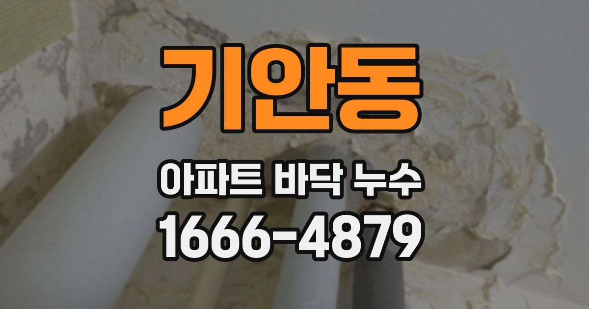기안동 아파트 바닥 누수