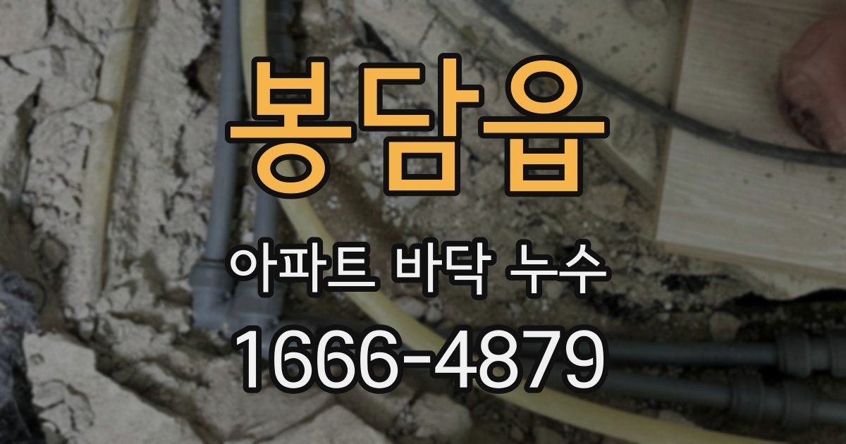 봉담읍 아파트 바닥 누수