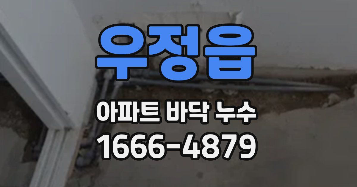 우정읍 아파트 바닥 누수