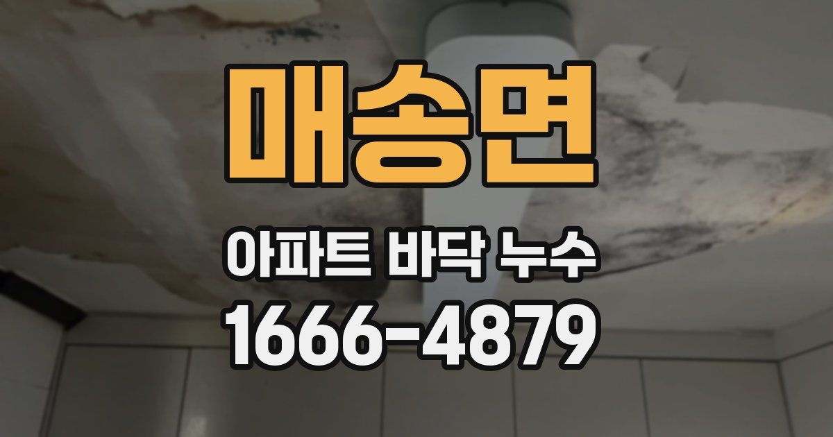 매송면 아파트 바닥 누수