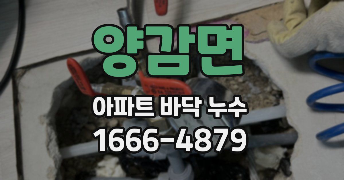 양감면 아파트 바닥 누수