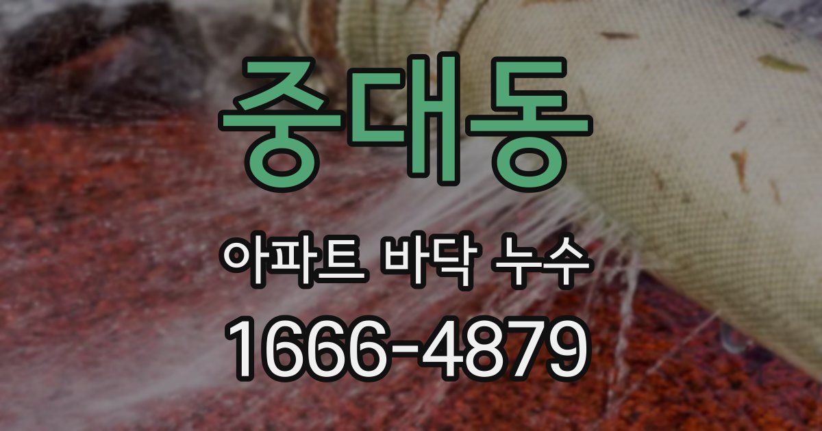 중대동 아파트 바닥 누수