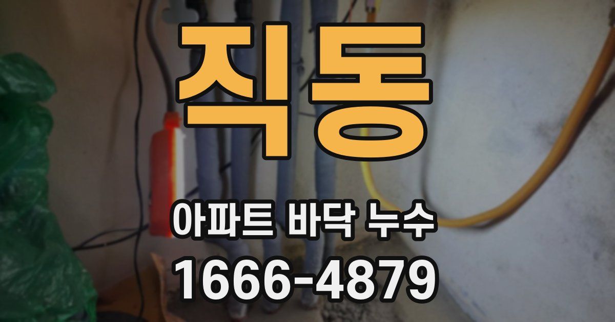 직동 아파트 바닥 누수