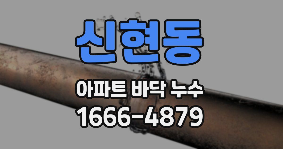 신현동 아파트 바닥 누수
