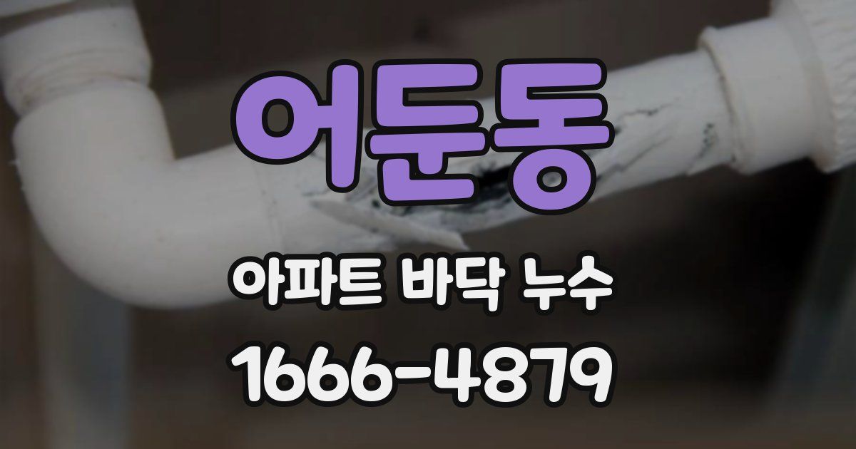 어둔동 아파트 바닥 누수