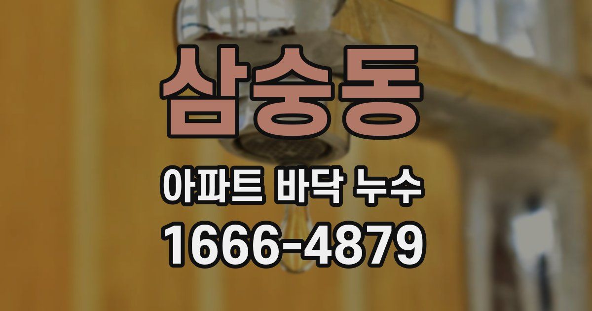 삼숭동 아파트 바닥 누수