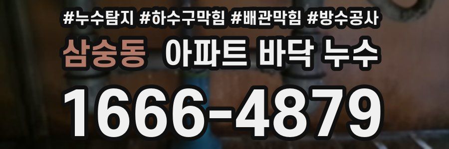 삼숭동 아파트 바닥 누수