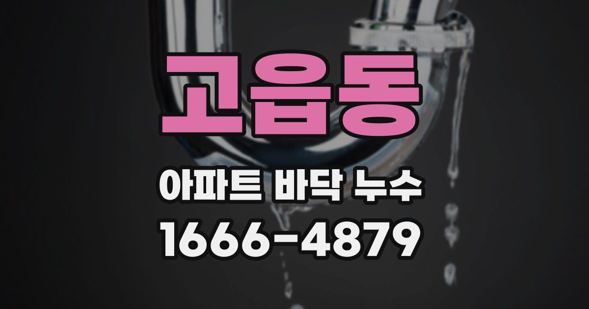고읍동 아파트 바닥 누수