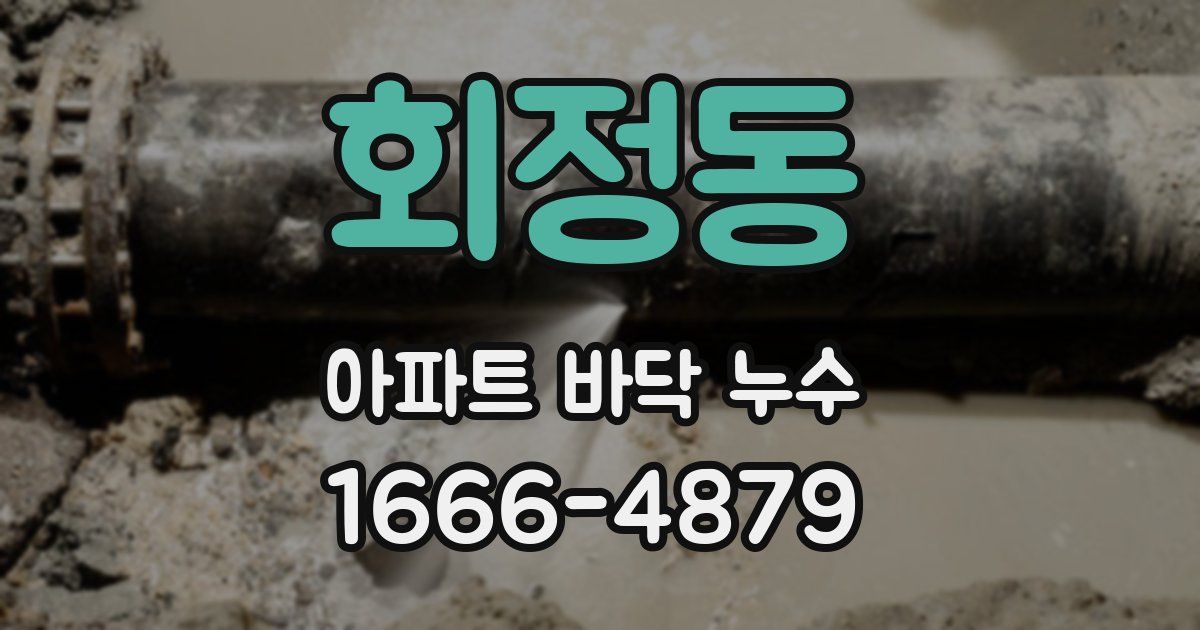 회정동 아파트 바닥 누수