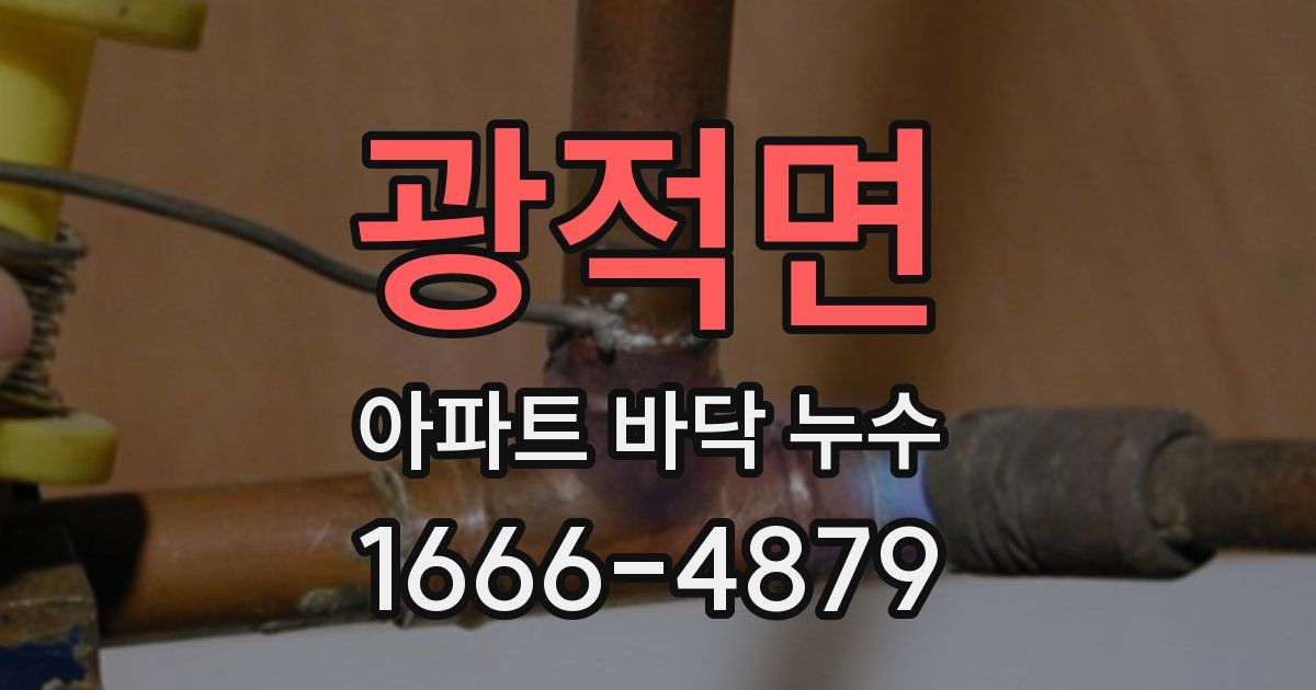 광적면 아파트 바닥 누수