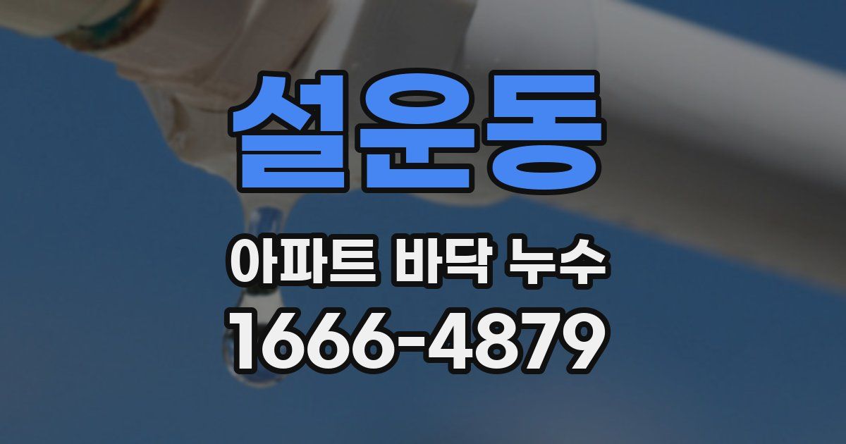 설운동 아파트 바닥 누수