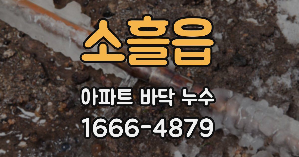 소흘읍 아파트 바닥 누수