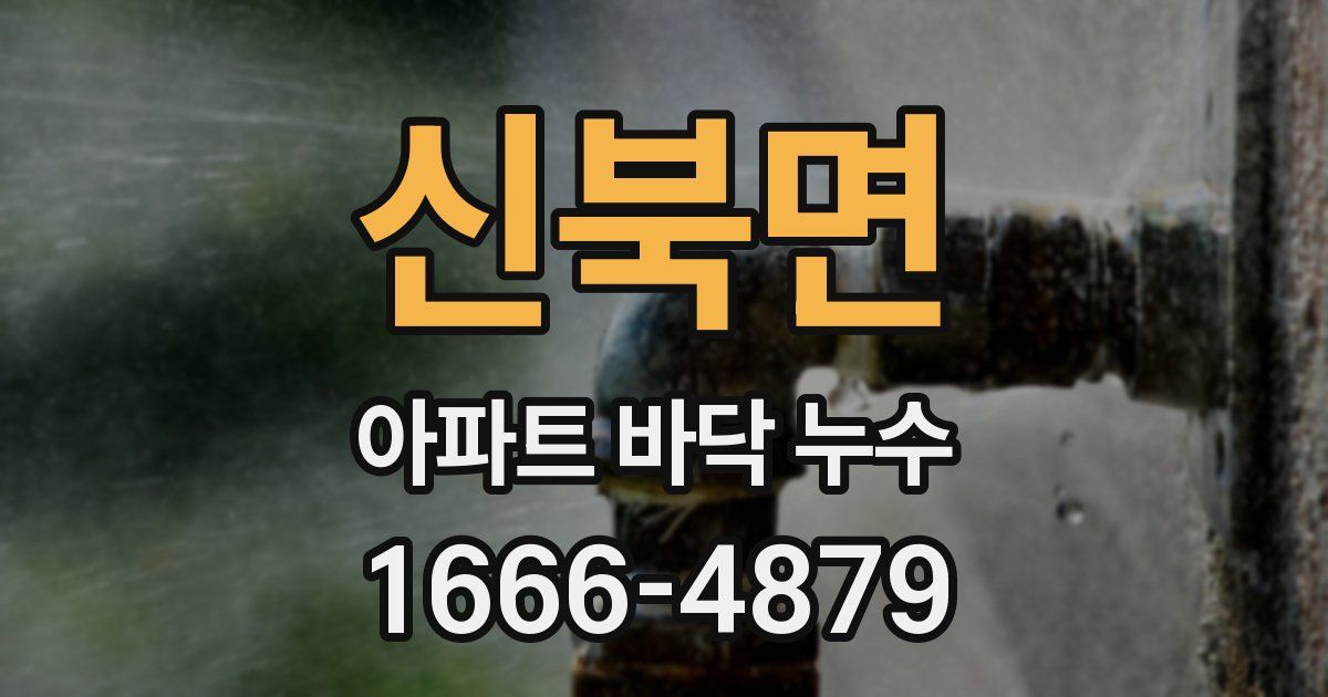 신북면 아파트 바닥 누수