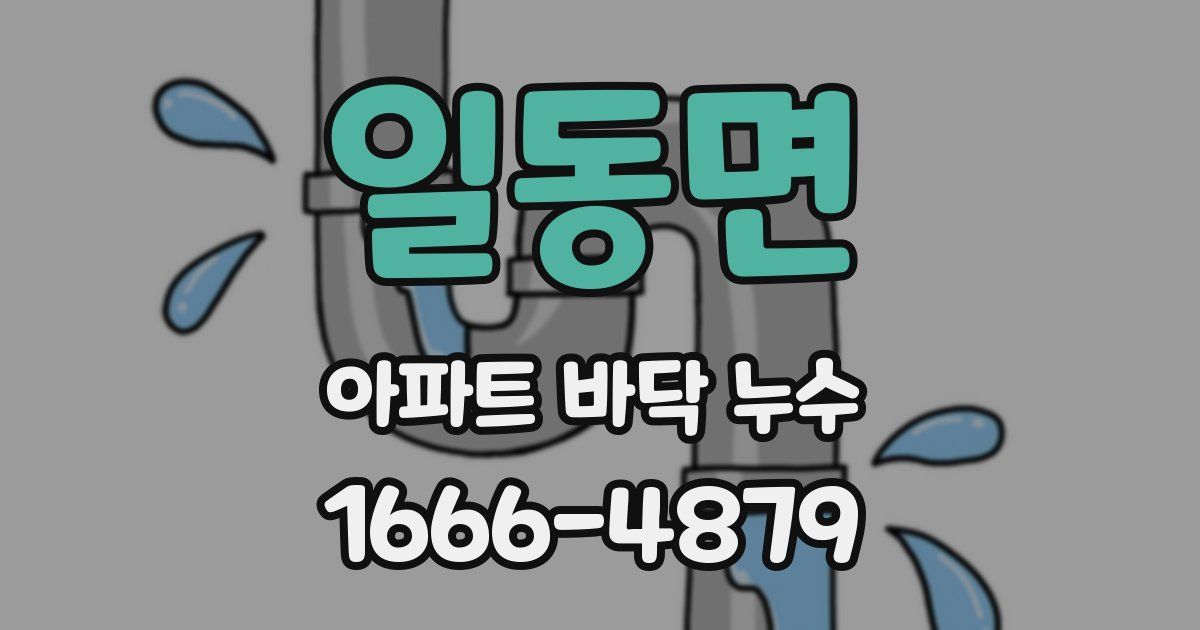 일동면 아파트 바닥 누수