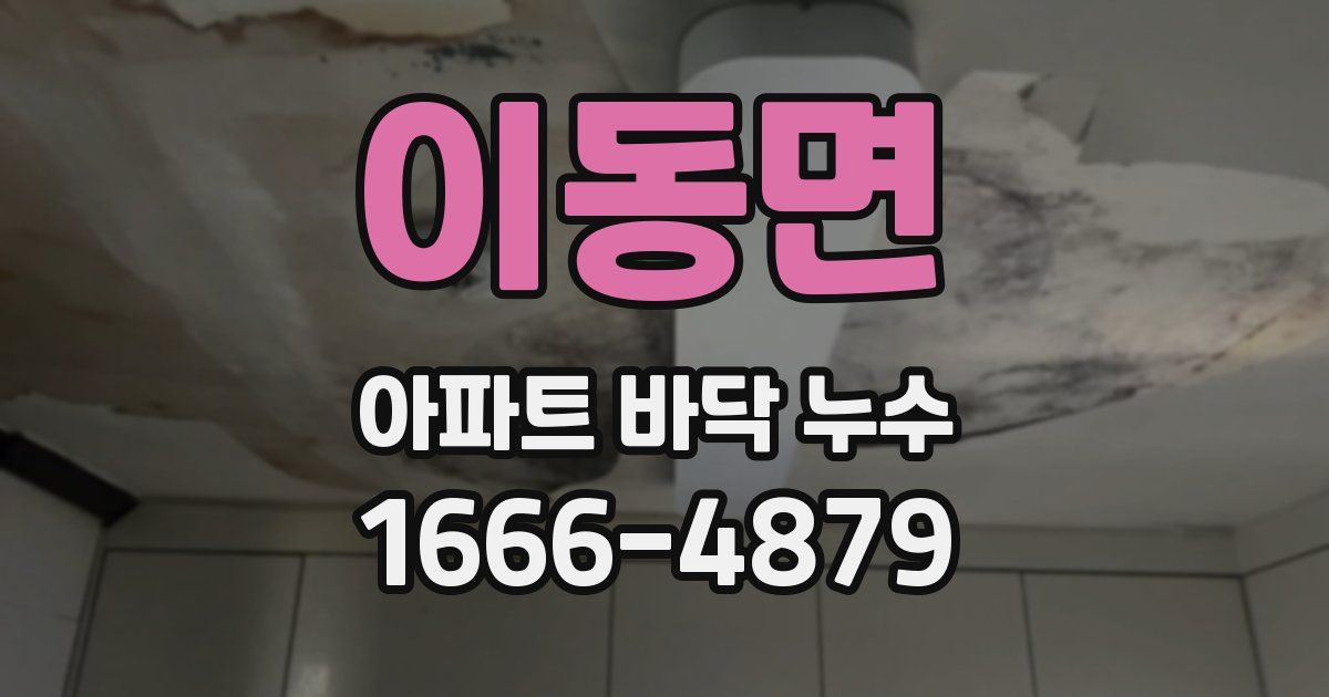 이동면 아파트 바닥 누수