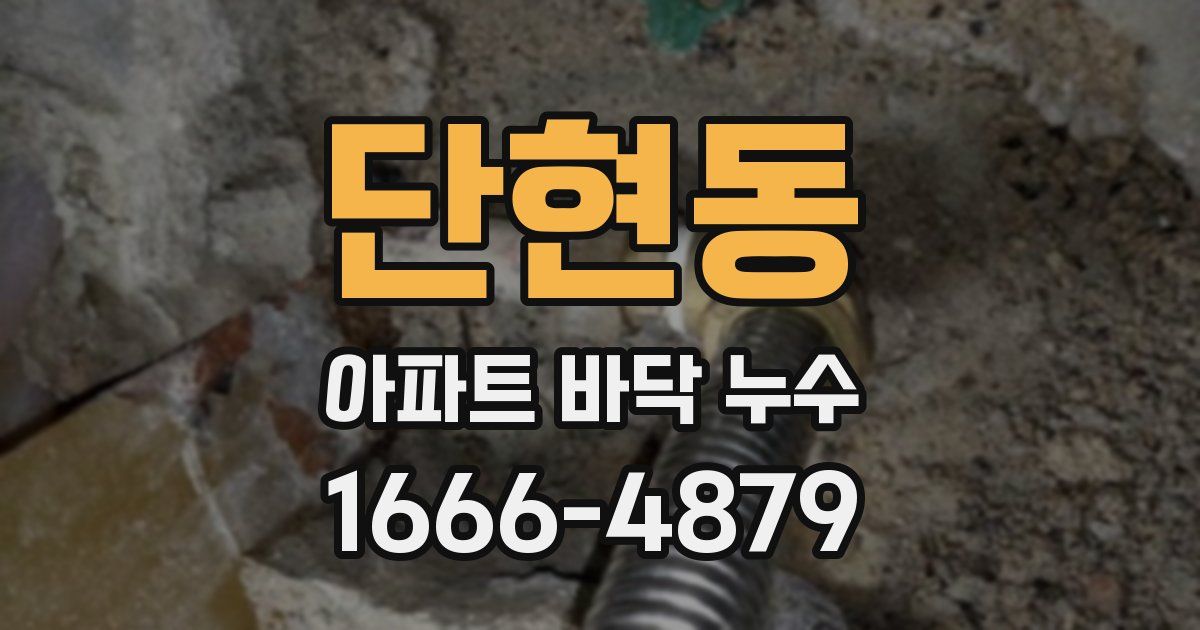 단현동 아파트 바닥 누수