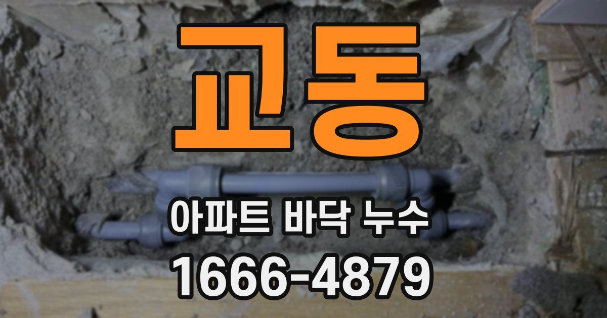 교동 아파트 바닥 누수