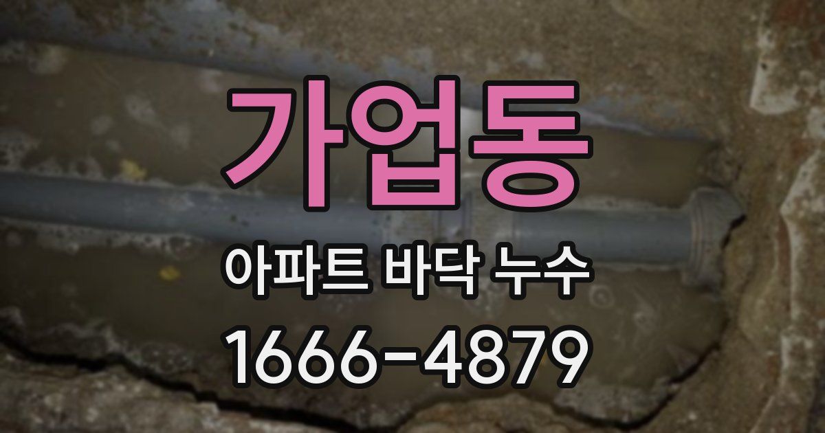 가업동 아파트 바닥 누수