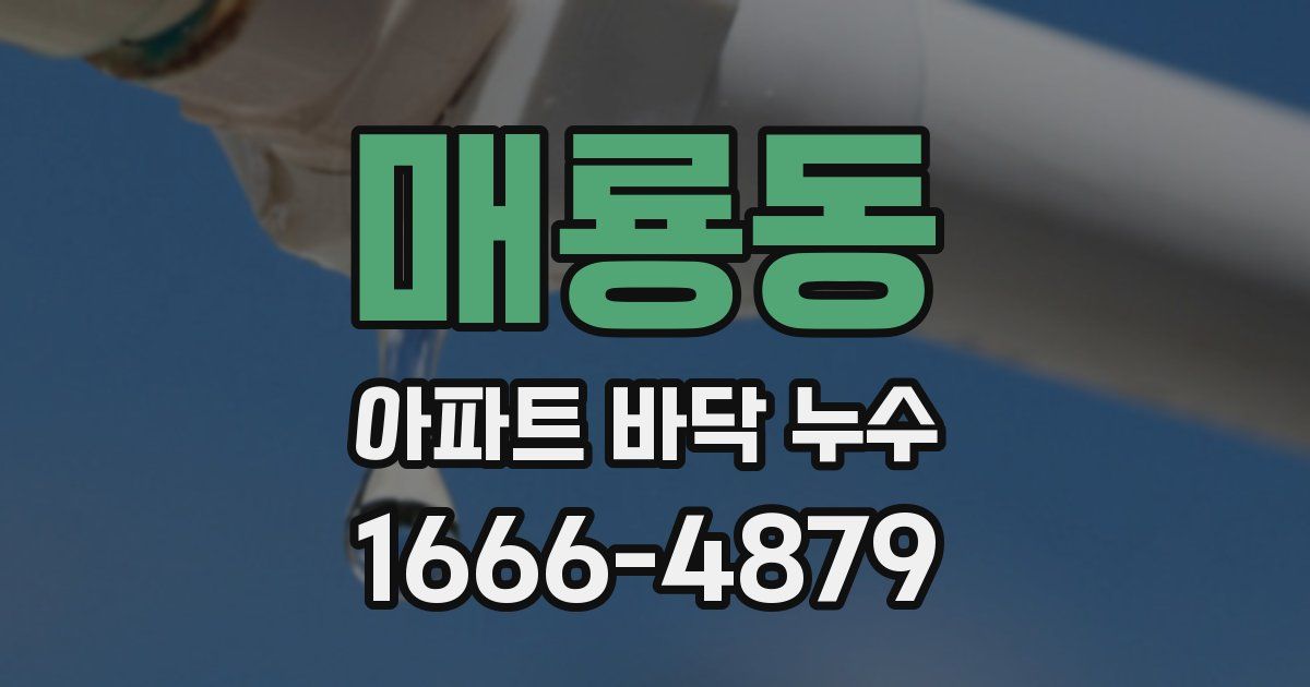 매룡동 아파트 바닥 누수