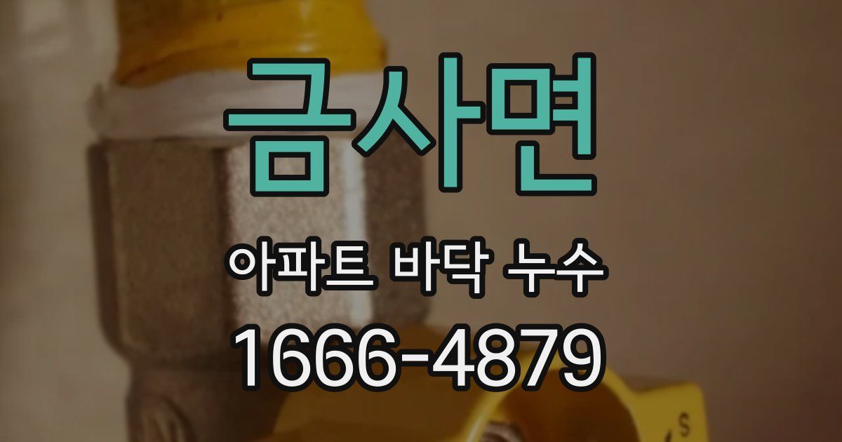 금사면 아파트 바닥 누수