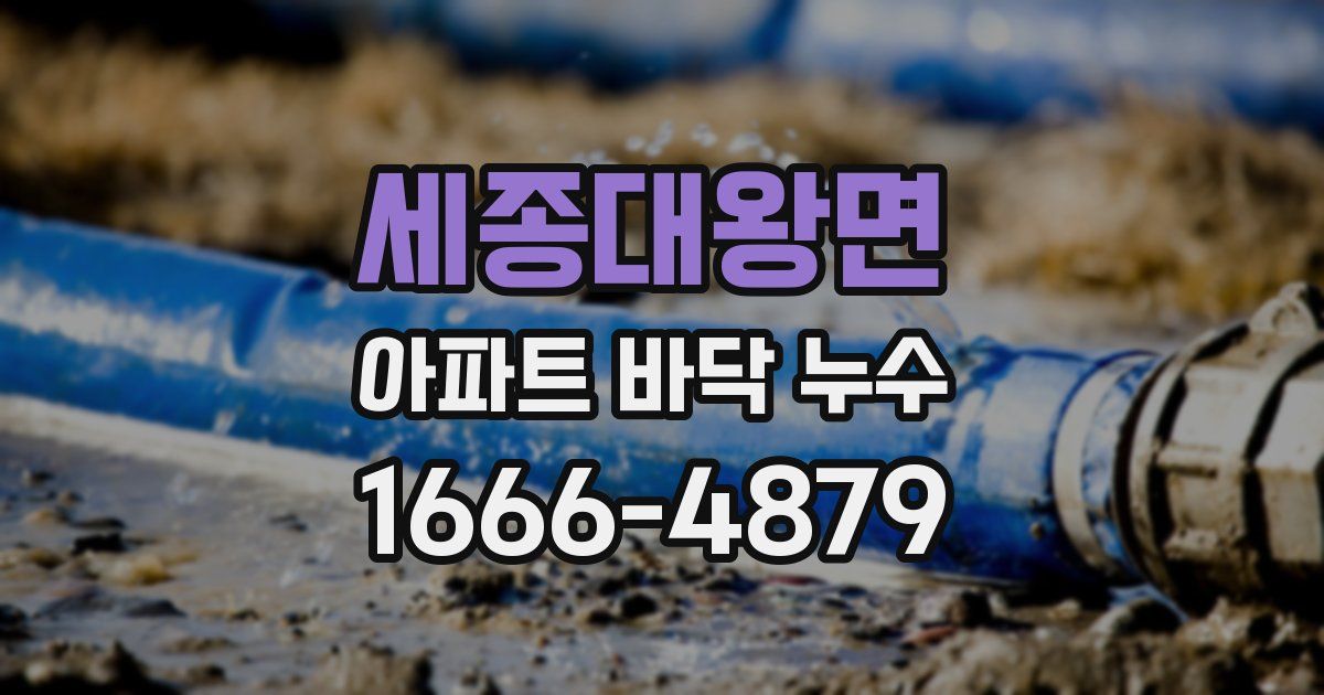 세종대왕면 아파트 바닥 누수