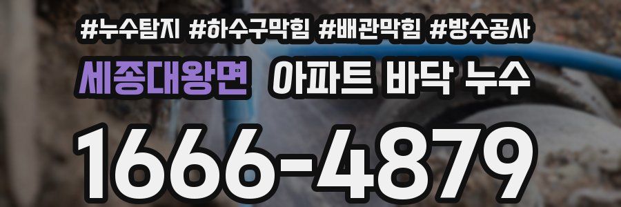 세종대왕면 아파트 바닥 누수