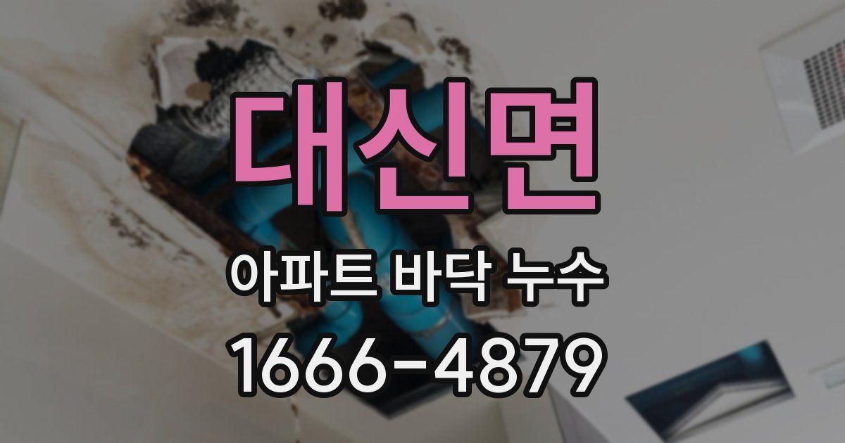대신면 아파트 바닥 누수