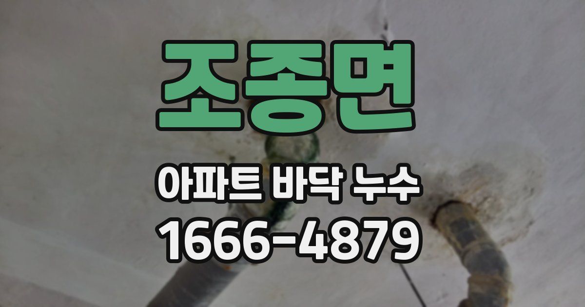 조종면 아파트 바닥 누수
