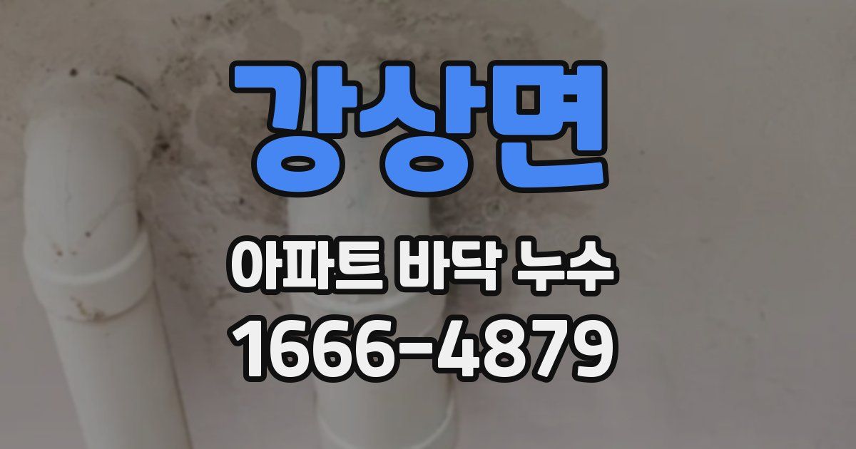 강상면 아파트 바닥 누수