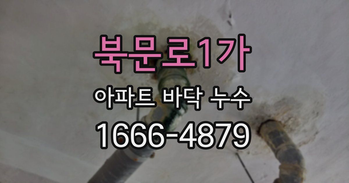북문로1가 아파트 바닥 누수