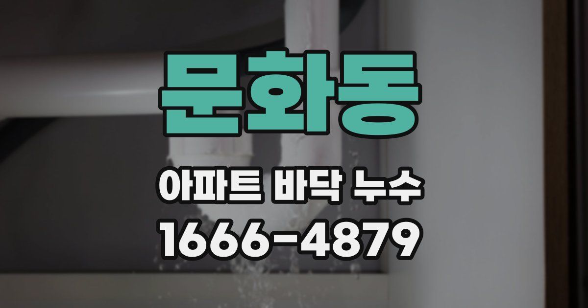 문화동 아파트 바닥 누수
