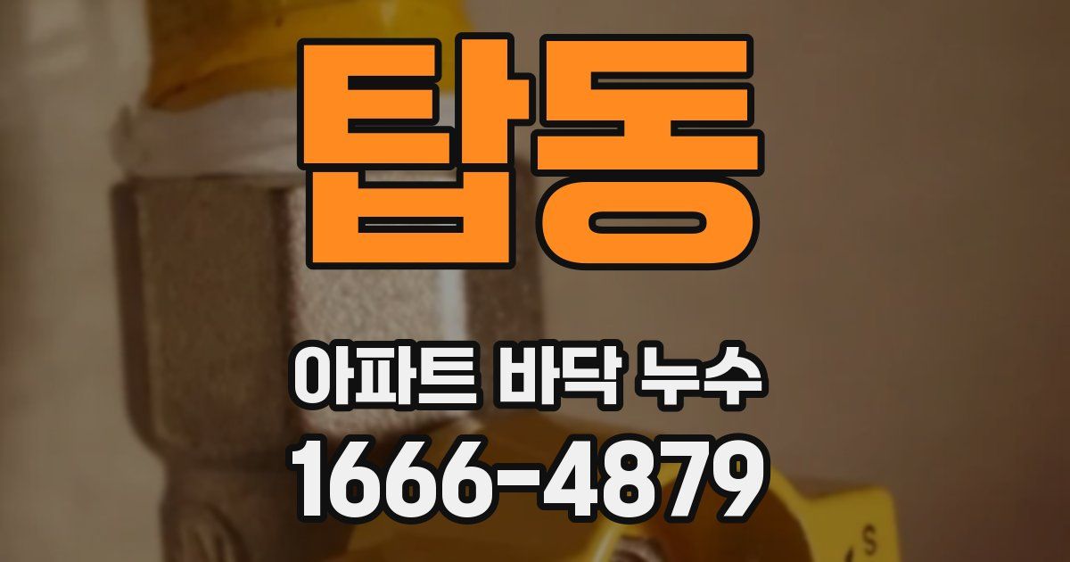 탑동 아파트 바닥 누수