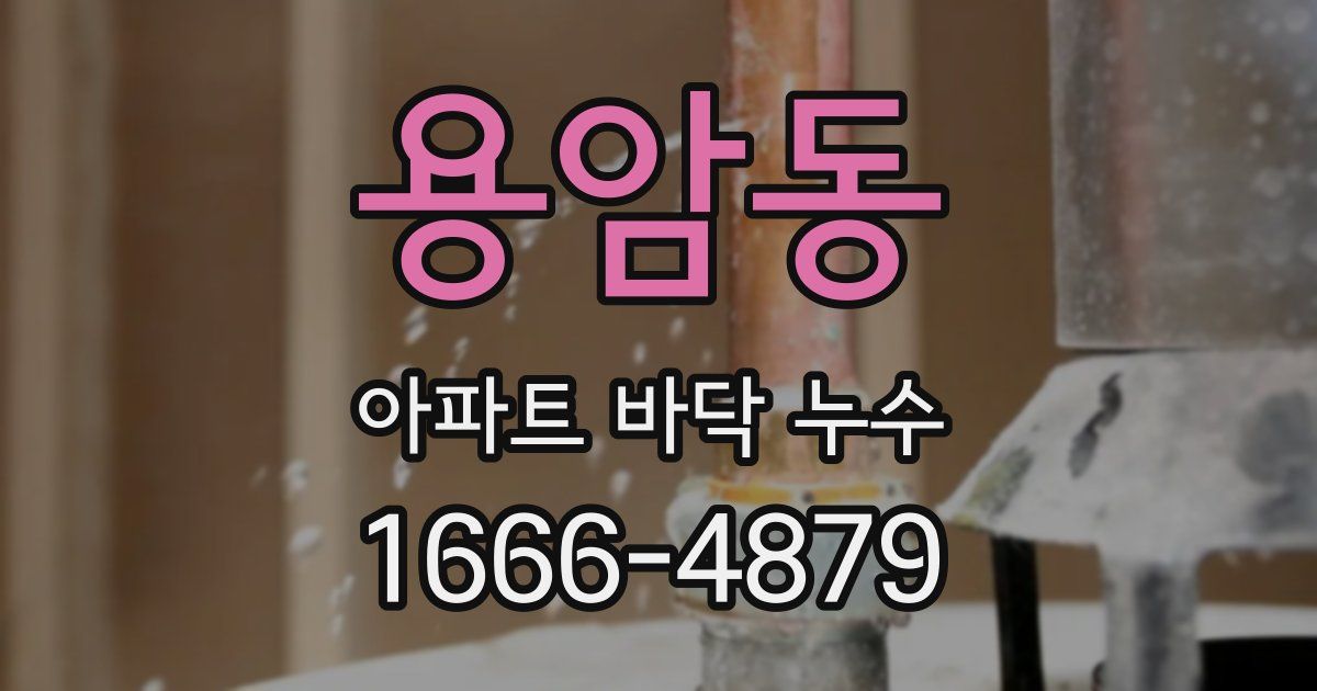 용암동 아파트 바닥 누수