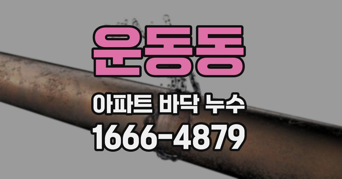 운동동 아파트 바닥 누수