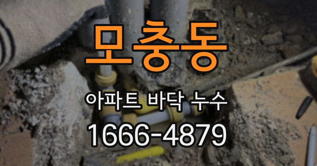 모충동 아파트 바닥 누수