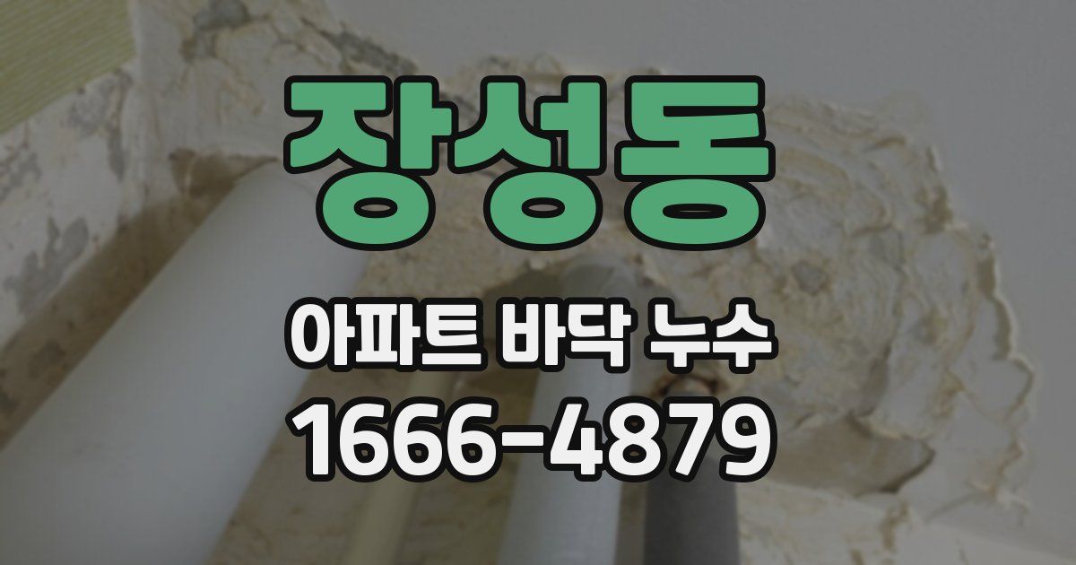 장성동 아파트 바닥 누수